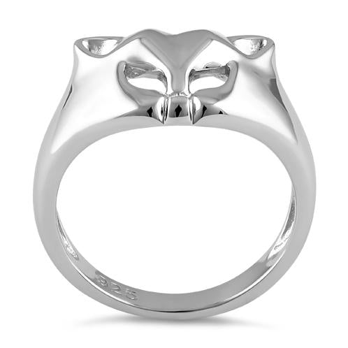 Sterling Silver Cat Mask Ring