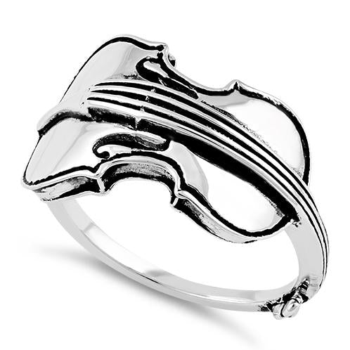 Sterling Silver Violin Ring