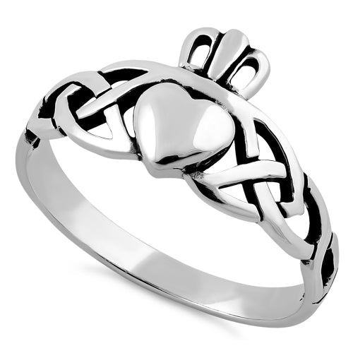 Sterling Silver Celtic Claddagh Ring