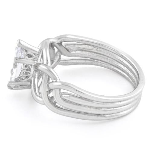 Sterling Silver Celtic Marquise CZ Ring