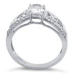 Sterling Silver Celtic Clear Round CZ Ring