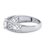 Sterling Silver Celtic Clear Round CZ Ring