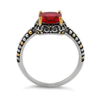 Silver Red CZ Ring