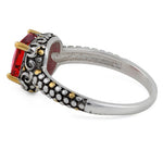Silver Red CZ Ring