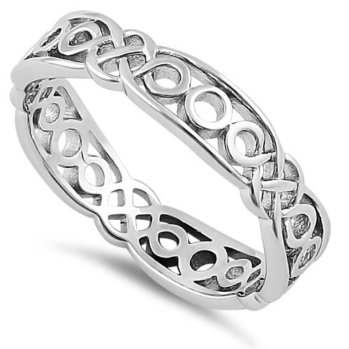 Sterling Silver Celtic Style Eternity Ring