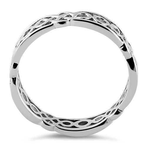 Sterling Silver Celtic Style Eternity Ring