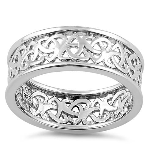 Sterling Silver Celtic Triquetra Eternity Band