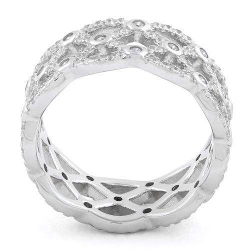 Sterling Silver Celtic Woven CZ Ring