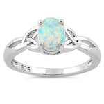 Sterling Silver White Lab-Opal Ring