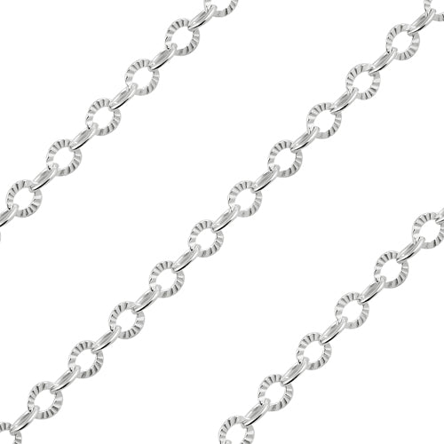 Sterling Silver Chain Catena Ovale Alternata 3mm (sold by the foot)
