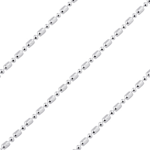 Sterling Silver Chain Catena Palline Disegnata 1.5mm x 2.7mm (sold by the foot)