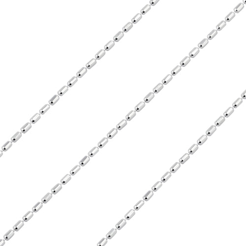 Sterling Silver Chain Cilindro 1mm x 1.5mm (sold by the foot)