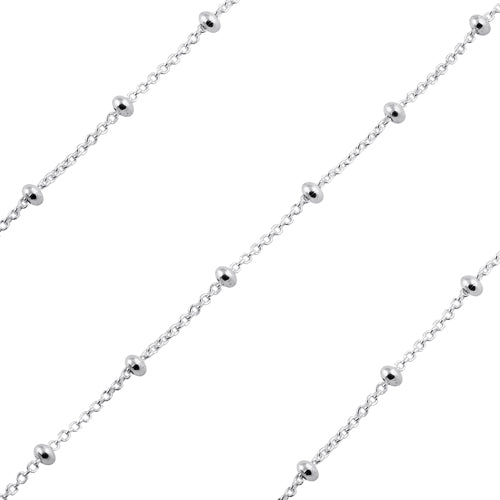 Sterling Silver Chain Forzatina Rosario Pallina 2mm (sold by the foot)