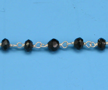 Sterling Silver Chain w/ Black Spinel Stone