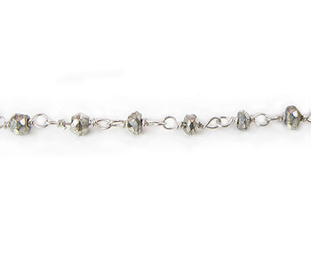 Sterling Silver Chain w/ Stone Pyrite