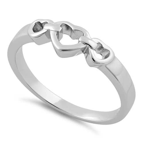 Sterling Silver Chained Heart Ring for Sale - Dreamland Jewelry