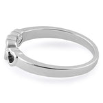 Sterling Silver Chained Heart Ring