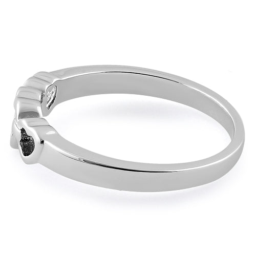 Sterling Silver Chained Heart Ring
