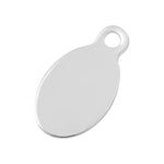 Sterling Silver Charm Flat Oval 11 x 6mm - PACK OF 6