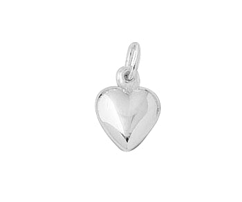 Sterling Silver Charm Puffed Heart 8.4mm - PACK OF 2