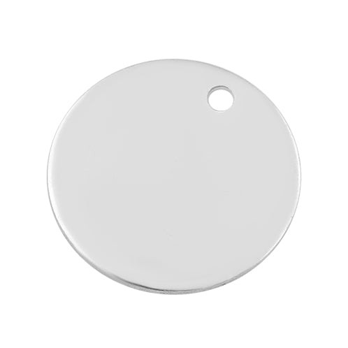 Sterling Silver Charm Round Disc 11mm 24ga. - PACK OF 2