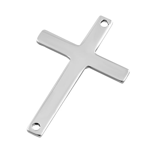 Sterling Silver Charm Sideways Cross 22.5 x 14.5mm