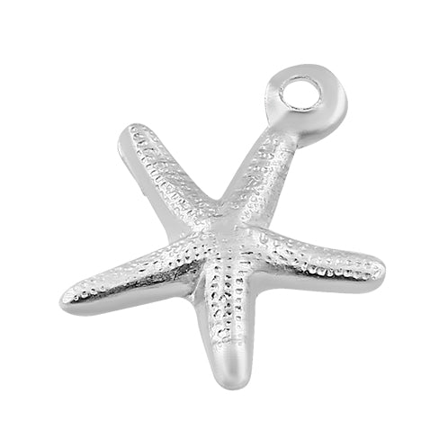 Sterling Silver Charm Starfish 8mm - PACK OF 10