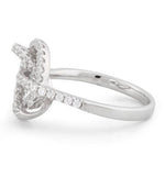 Sterling Silver Circle Twisted Pave CZ Ring