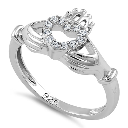 Sterling Silver Claddagh CZ Ring