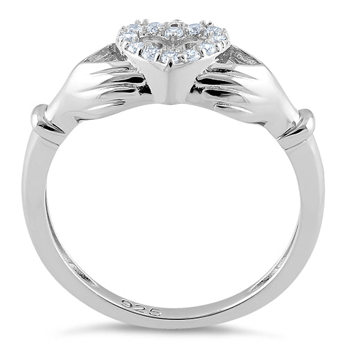 Sterling Silver Claddagh CZ Ring