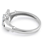 Sterling Silver Claddagh CZ Ring