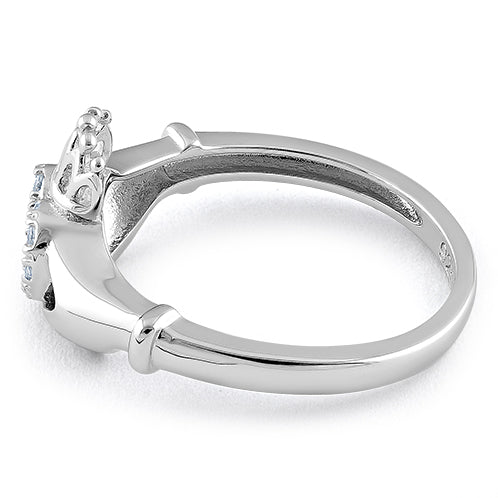 Sterling Silver Claddagh CZ Ring