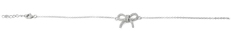 Sterling Silver Classic Bow Clear CZ Bracelet