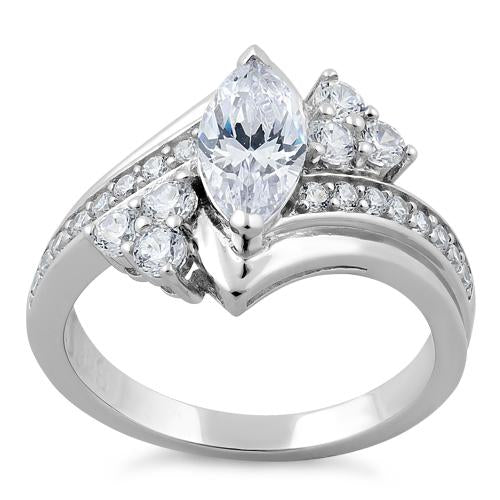 Sterling Silver Classy Marquise CZ Ring