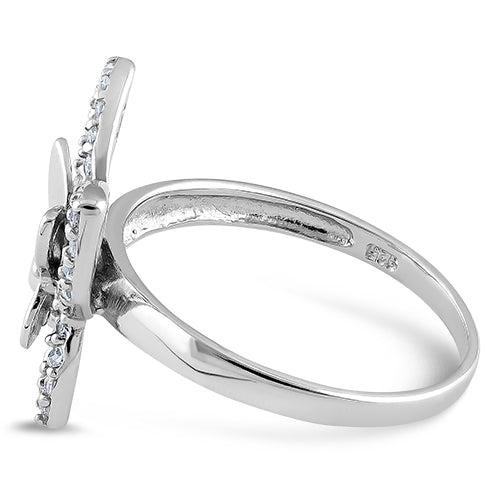 Sterling Silver Clear Butterfly CZ Ring