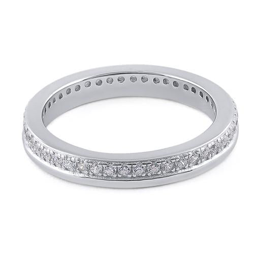 Sterling Silver Clear CZ Eternity Band