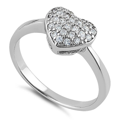 Sterling Silver Clear CZ Heart Shape Ring