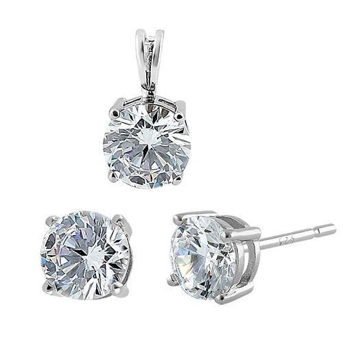 Sterling Silver Clear CZ Set