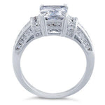 Sterling Silver Clear Emerald-Cut CZ Ring