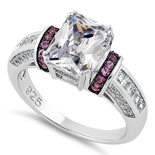 Sterling Silver Emerald-Cut CZ Ring