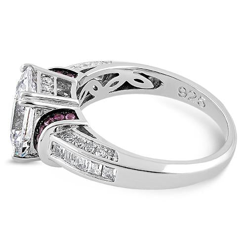 Sterling Silver Emerald-Cut CZ Ring
