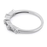 Sterling Silver Clear Five Round Stones CZ Ring