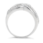 Sterling Silver Clear Free Form Cut CZ Ring