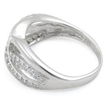 Sterling Silver Clear Free Form Cut CZ Ring