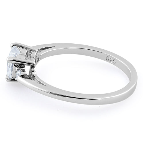Sterling Silver Clear Heart CZ Ring