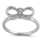 Sterling Silver Clear Ribbon CZ Ring