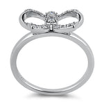 Sterling Silver Clear Ribbon CZ Ring