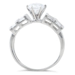Sterling Silver Clear Round Cut Engagement CZ Ring