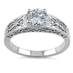 Sterling Silver CZ Engagement Ring