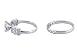 Sterling Silver Clear Round Cut Engagement CZ Set Ring
